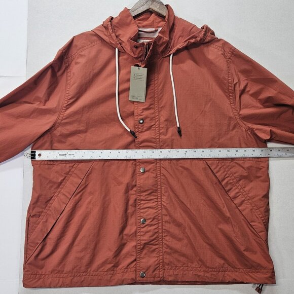 Goodfellow & Co Water Wind Resistant Full Zip Hooded Jacket Orange Mens Size XXL - Picture 9 of 10